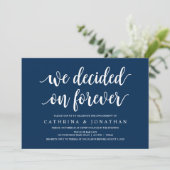 Moderne rustikale, navy Blue-Schrift, Engagement P Einladung (Stehend Vorderseite)