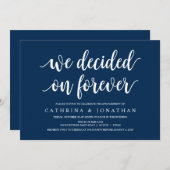 Moderne rustikale, navy Blue-Schrift, Engagement P Einladung (Vorne/Hinten)
