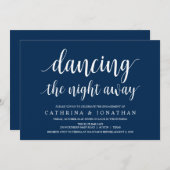 Moderne rustikale, navy Blue-Schrift, Engagement P Einladung (Vorne/Hinten)