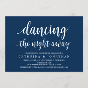 Moderne rustikale, navy Blue-Schrift, Engagement P Einladung