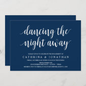 Moderne rustikale, navy Blue-Schrift, Engagement P Einladung (Vorne/Hinten)