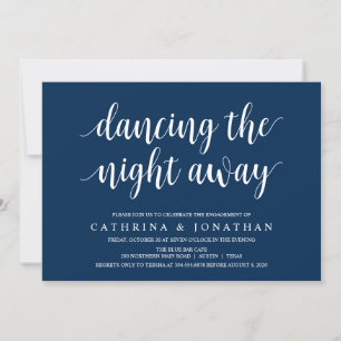 Moderne rustikale, navy Blue-Schrift, Engagement P Einladung