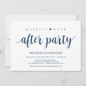 Moderne rustikale, navy Blue-Schrift, Hochzeitsfei Einladung (Vorderseite)