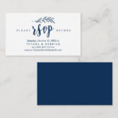 Moderne Rustikale, Navy Blue, Wedding Party UAWG Begleitkarte (Vorne/Hinten)