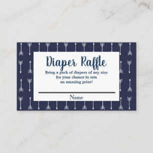 Moderne Rustikale Navy & White Wolf Windeln Raffel Begleitkarte