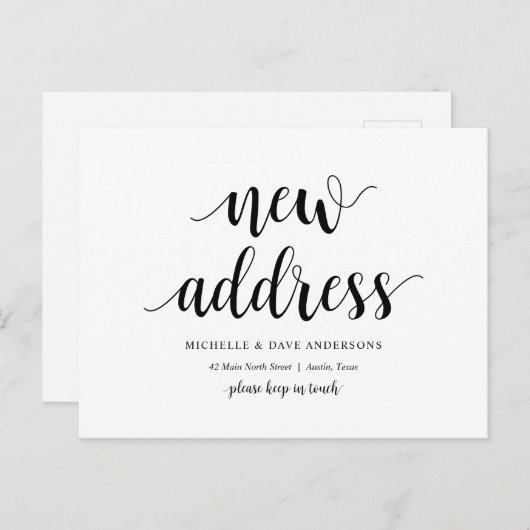 Moderne rustikale, neue Zuhause-Adresse Ankündigun Postkarte (Vorne/Hinten)