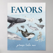 Moderne Rustikale Ocean Baby Dusche bevorzugt Schi Poster (Vorne)