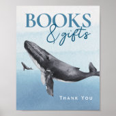 Moderne Rustikale Ocean Baby Dusche Bücher und Ges Poster (Vorne)