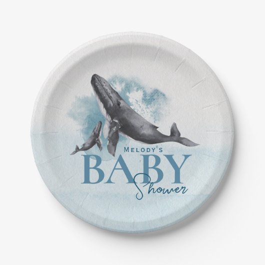 Moderne Rustikale Ocean Baby Dusche Pappteller (Vorderseite)