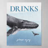 Moderne rustikale Ocean Baby Shower Drinks Untersc Poster (Vorne)