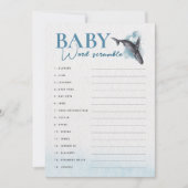 Moderne Rustikale Ocean Baby Word Scramcard Einladung (Vorderseite)