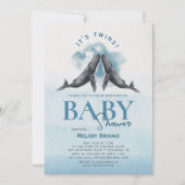 Moderne Rustikale Ocean Twins Kinderdusche Einladu Einladung (Vorderseite)