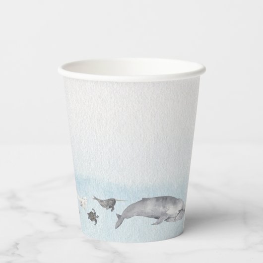 Moderne Rustikale Ozeanduschenpapierkästen Pappbecher (Rückseite)