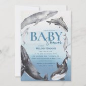 Moderne Rustikale Ozeanschauen Babydusche Einladung (Vorderseite)