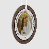 Moderne rustikale Paare Erste Weihnachten Verlobt Ornament (Vorderseite)