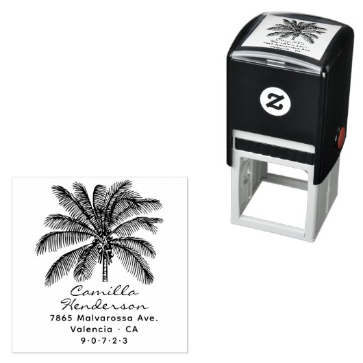 Moderne, rustikale Palmenbaume - kundenspezifische Permastempel (Beispiel)