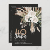 Moderne rustikale Pampas eucalyptus 40 und fabelha Ankündigungspostkarte (Vorne/Hinten)