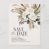 Moderne rustikale Pampas eucalyptus botanisch eleg Ankündigungspostkarte (Vorderseite)