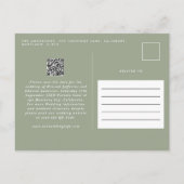 Moderne rustikale Pampas eucalyptus botanischer QR Ankündigungspostkarte (Rückseite)