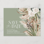 Moderne rustikale Pampas eucalyptus botanischer QR Ankündigungspostkarte (Vorderseite)