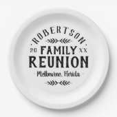 Moderne rustikale Personalisierte Family Wiederseh Pappteller (Vorderseite)