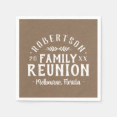 Moderne rustikale Personalisierte Family Wiederseh Serviette (Vorderseite)