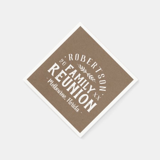 Moderne rustikale Personalisierte Family Wiederseh Serviette (Ecke)