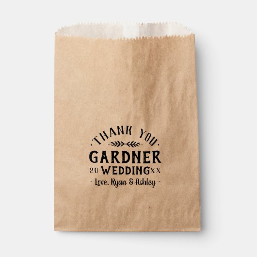 Moderne Rustikale Personalisierte Gastgeschenk Hoc Geschenktütchen (Vorderseite)