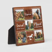 Moderne Rustikale PferdeMemorial FotoCollage Fotoplatte (Vorderseite)