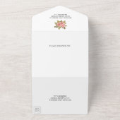 Moderne Rustikale Pfirsichkirche Rose Hochzeit Bot All In One Einladung (Außenbereich)