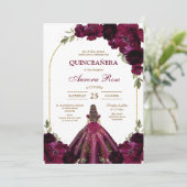 Moderne rustikale Quinceanera-Einladung Einladung (Stehend Vorderseite)