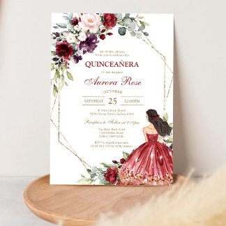 Moderne rustikale Quinceanera-Einladung Einladung