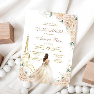 Moderne rustikale Quinceanera-Einladung Einladung