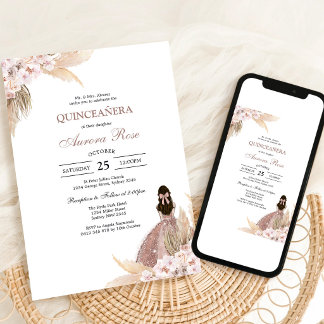 Moderne rustikale Quinceanera-Einladung Einladung