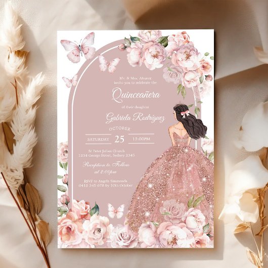 Moderne rustikale Quinceanera-Einladung Einladung