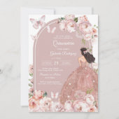 Moderne rustikale Quinceanera-Einladung Einladung (Vorderseite)