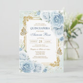 Moderne rustikale Quinceanera-Einladung Einladung (Stehend Vorderseite)
