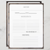 Moderne rustikale Rezeptur Kochbuch Seite (Vorne/Hinten)