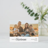 Moderne rustikale Romantik, frohe Weihnachtsfamili Postkarte (Stehend Vorderseite)
