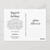 Moderne rustikale Romantik, frohe Weihnachtsfamili Postkarte (Rückseite)