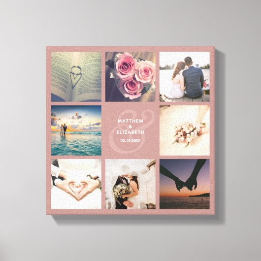 Moderne rustikale rosa Ampere und Hochzeitspitzens Leinwanddruck (Vorderseite)