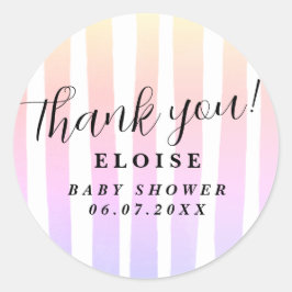 Moderne rustikale rosa Wasserkühlerstreifen Runder Aufkleber