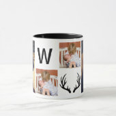 Moderne rustikale Rotwild-Geweihe u. 4 Tasse (Zentrum)