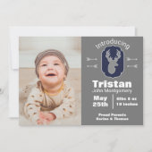 Moderne rustikale Rotwild-u. Einladung (Vorderseite)