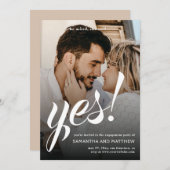 Moderne rustikale sagte sie Yes Engagement Party Einladung (Vorne/Hinten)