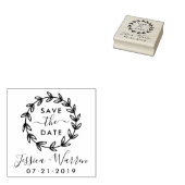 Moderne rustikale Save the Date Hochzeitsankündigu Gummistempel (Stempel)