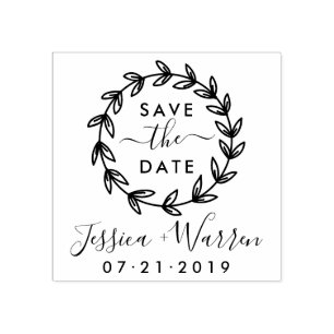 Moderne rustikale Save the Date Wedding Mitteilung Gummistempel