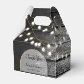 Moderne Rustikale Schwarz-Holz Gold Lights Arch We Geschenkschachtel (Vorderseite)