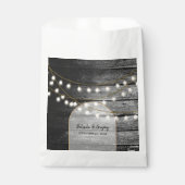 Moderne Rustikale Schwarz-Holz Gold Lights Arch We Geschenktütchen (Vorderseite)