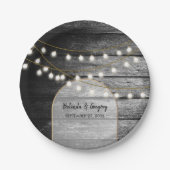 Moderne Rustikale Schwarz-Holz Gold Lights Arch We Pappteller (Vorderseite)